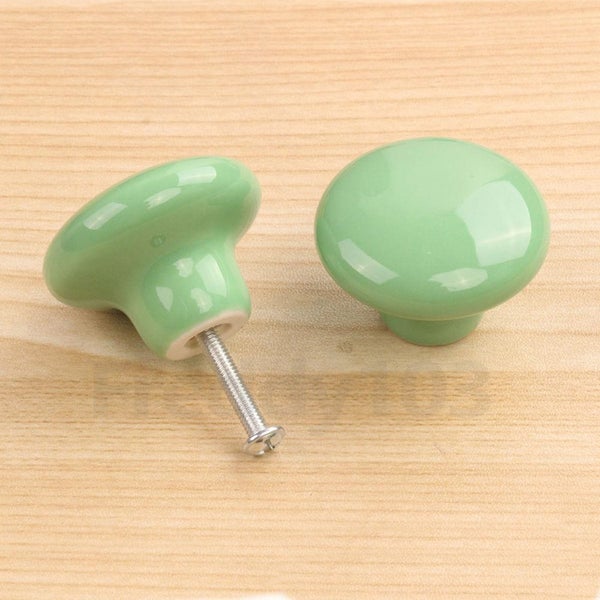 Green Candy Ceramic Round Cabinet Wardrobe Drawer Cupboard Knob Pull 33mm Carousel 1