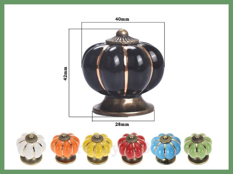 40mm Ceramic Drawer Knob with Bronze Lined Pumpkin Shape Carousel 2