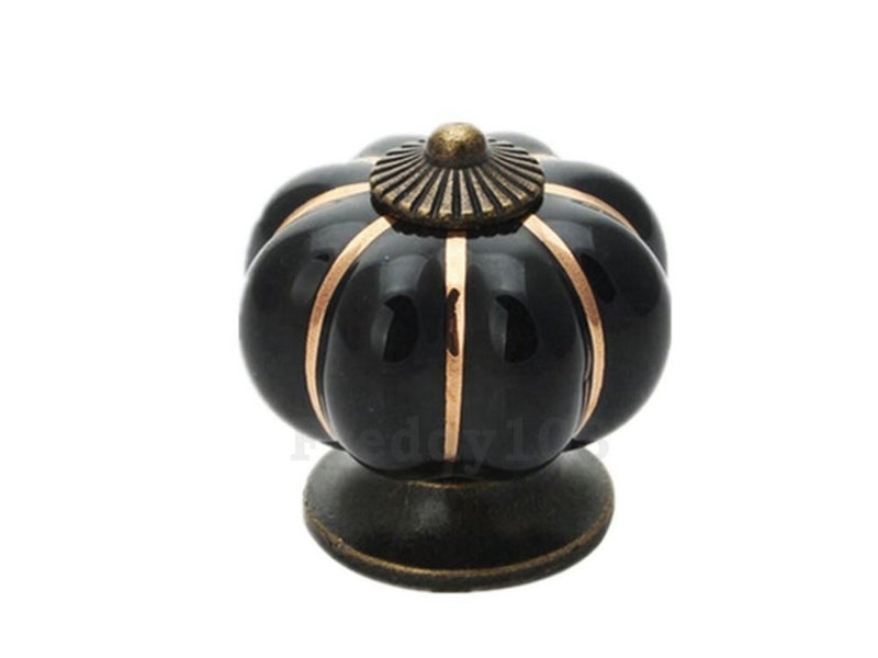 40mm Ceramic Drawer Knob with Bronze Lined Pumpkin Shape Carousel 2