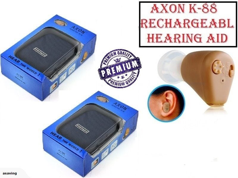 Hearing Aids One Left and One Right AXON Rechargeable Battery Carousel 1