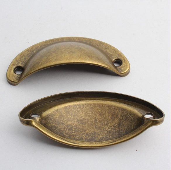 Worn Brass Half Round Drawer Handles | Trade Me