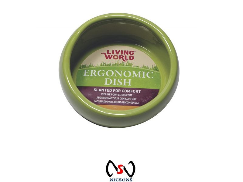 Living World Ergonomic Dish For Rabbits & Guinea Pigs Large 420ml Green Carousel 2