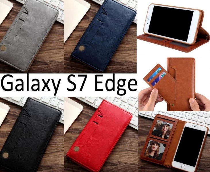 Galaxy S7 Edge slim leather wallet case 6 cards 2 ID magnet Carousel 1