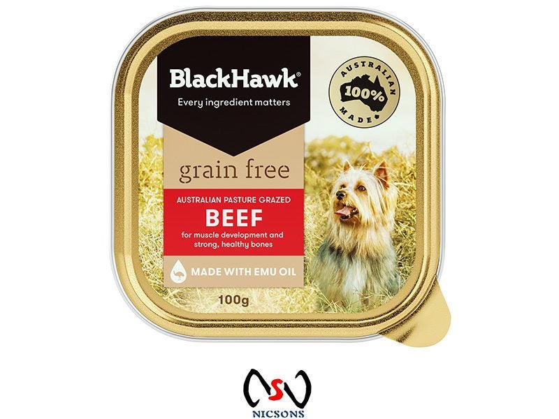BlackHawk Dog Food Wet Grain Free Beef 100gms Carousel 1
