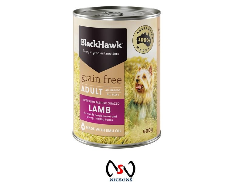 BlackHawk Dog Food Wet Grain Free Lamb 400gms Carousel 1