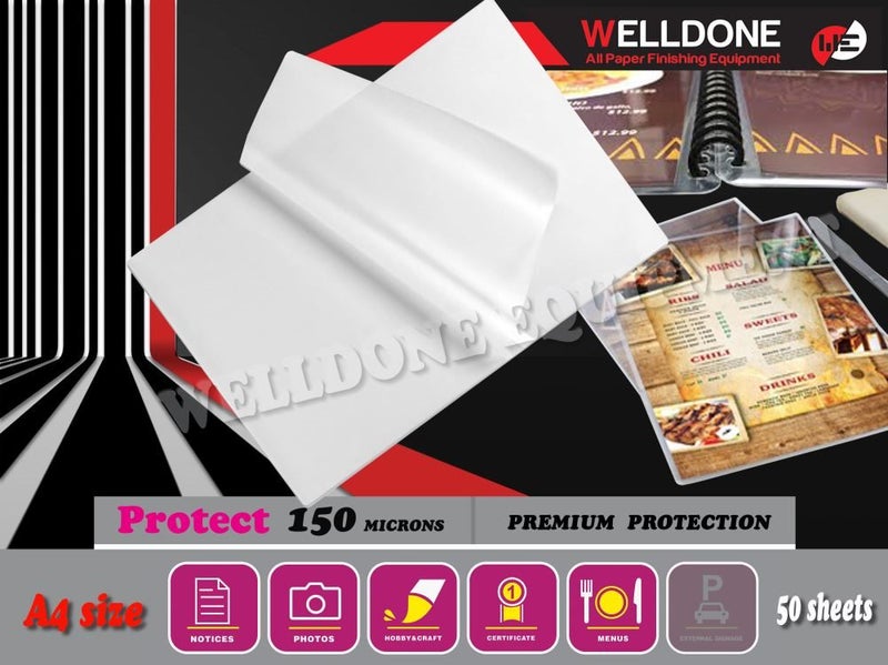 20 sheets - 150 Microns PREMIUM A4 Laminating pouches -Matt Finish Carousel 1