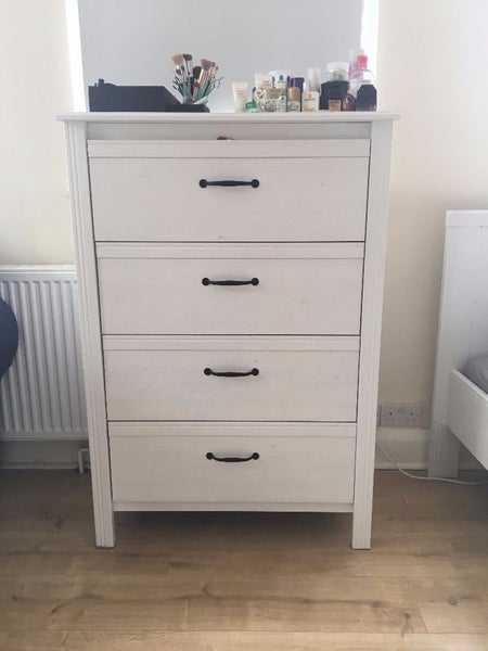 Ikea Brusali Chest Of 4 Drawers White 80x117cm Trade Me