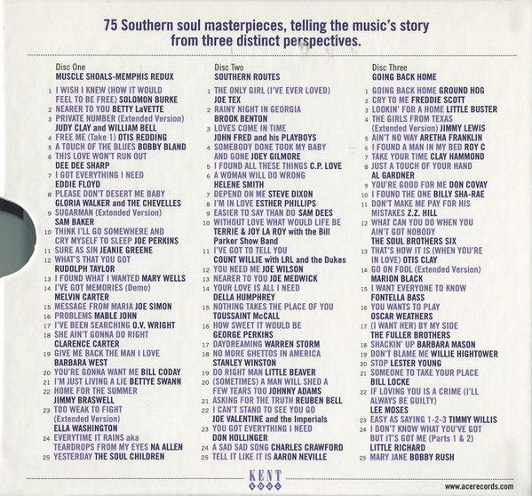 BACK TO THE RIVER - MORE SOUTHERN SOUL STORIES 1961-1978 (3CD) Carousel 2