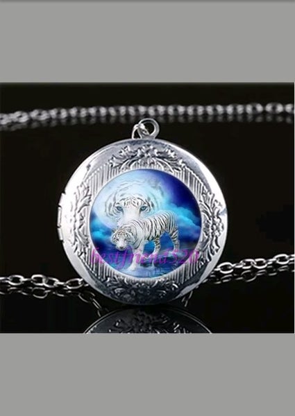 'White Tiger' Mythical Locket with Necklace Carousel 1