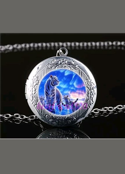 'White Tiger' Mythical Locket with Necklace Carousel 1