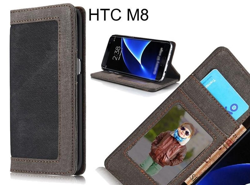 HTC M8 case contrast denim folio wallet case Carousel 1