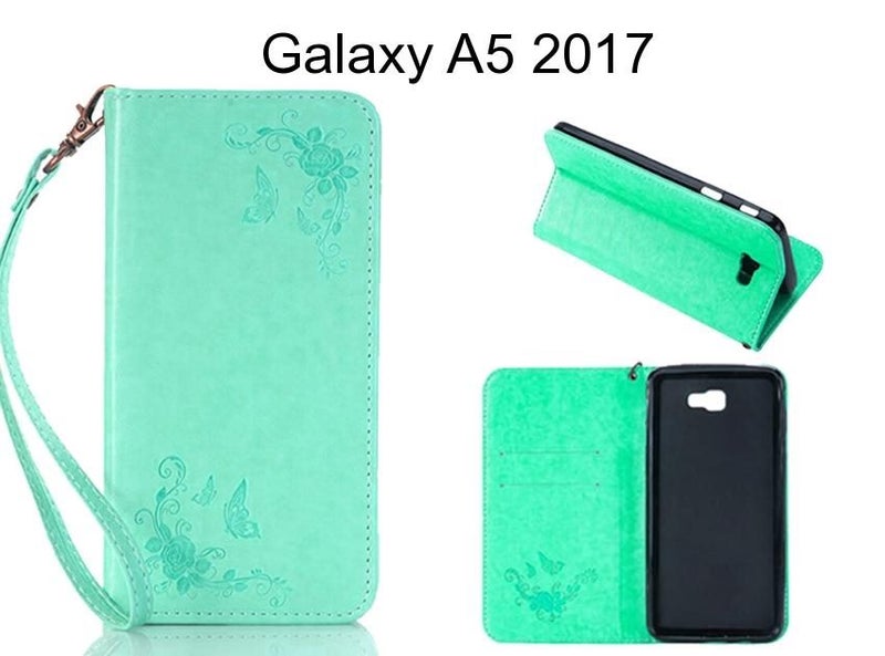 Galaxy A5 2017 CASE Premium Leather Embossing wallet Folio case Carousel 1