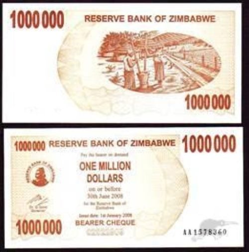 ZIMBABWE 2008 $1,000,000 banknote UNC Carousel 1