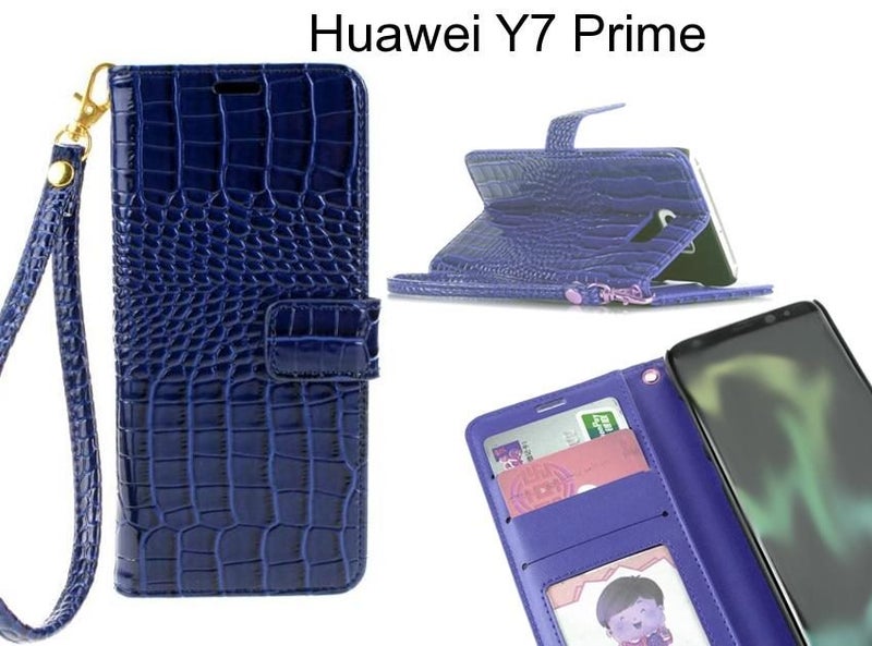Huawei Y7 Prime case Croco wallet Leather case Carousel 1