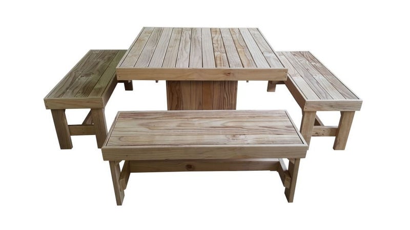 Formal 'Wine & Dine' Outdoor Setting - 1.2m (Table & 4x Benches) Carousel 2