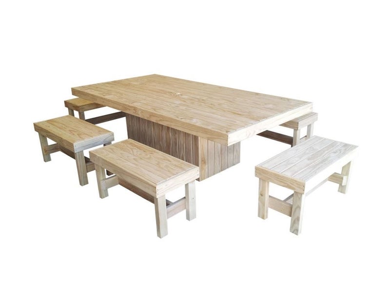 Formal 'Wine & Dine' Outdoor Setting - 2.4m (Table & 6x Benches) Carousel 1