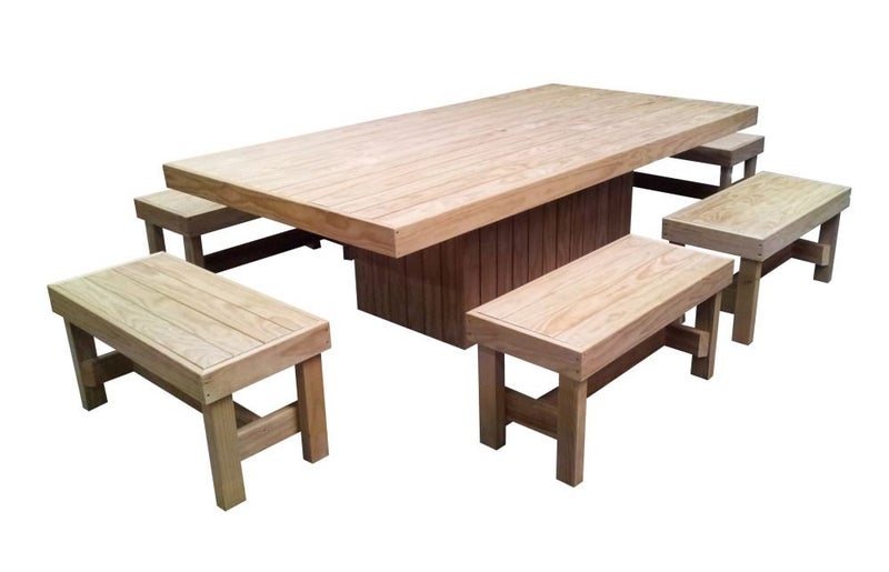 Formal 'Wine & Dine' Outdoor Setting - 2.4m (Table & 6x Benches) Carousel 2