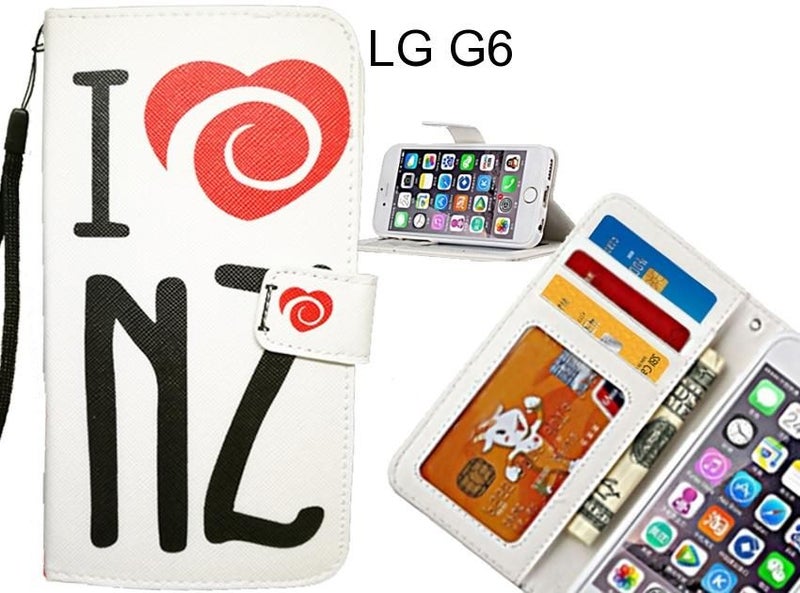 LG G6 case 3 card leather wallet case printed ID Carousel 1
