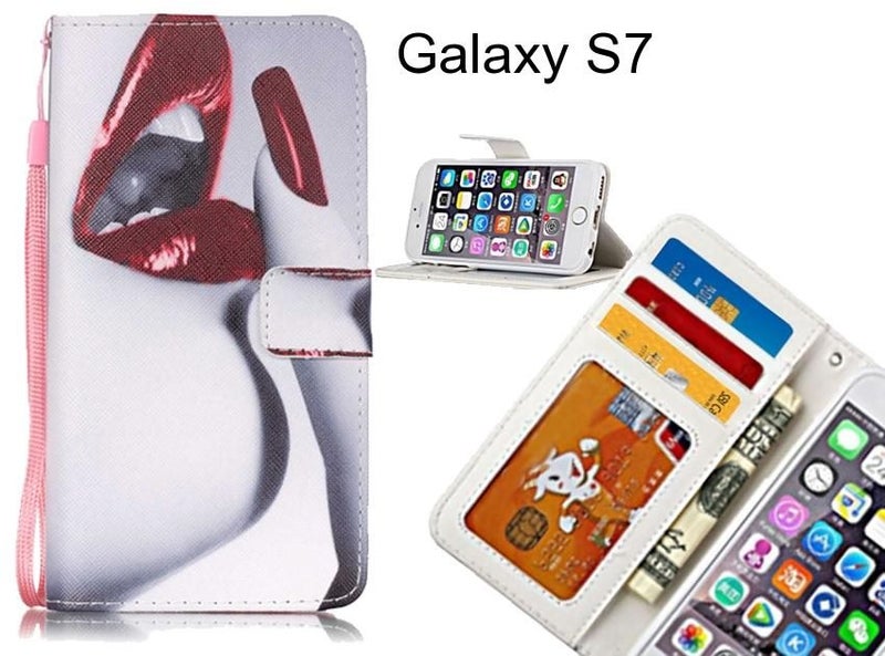Galaxy S7 case 3 card leather wallet case printed ID Carousel 1
