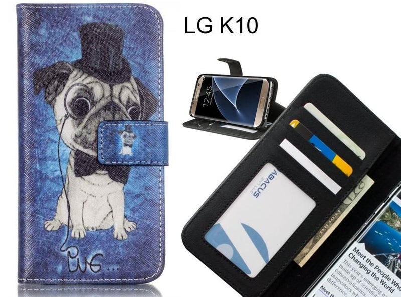 LG K10 case 3 card leather wallet case printed ID Carousel 1