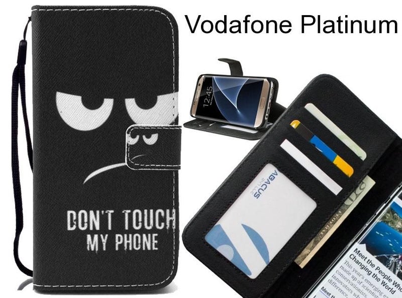 Vodafone Platinum 7 case 3 card leather wallet case printed ID Carousel 1