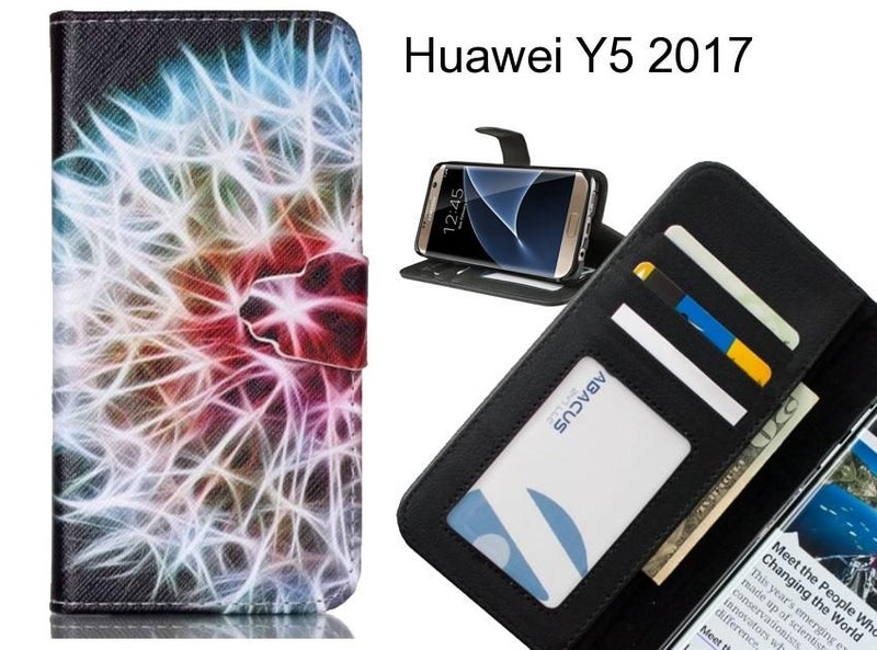 Huawei Y5 2017 case 3 card leather wallet case printed ID Carousel 1
