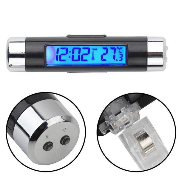 2in1 Digital LED Car Clock Thermometer Temperature LCD Backlight Clock In Car Carousel 4