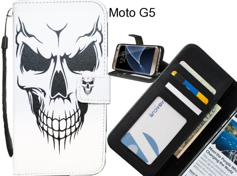 Moto G5 case 3 card leather wallet case printed ID Carousel 1