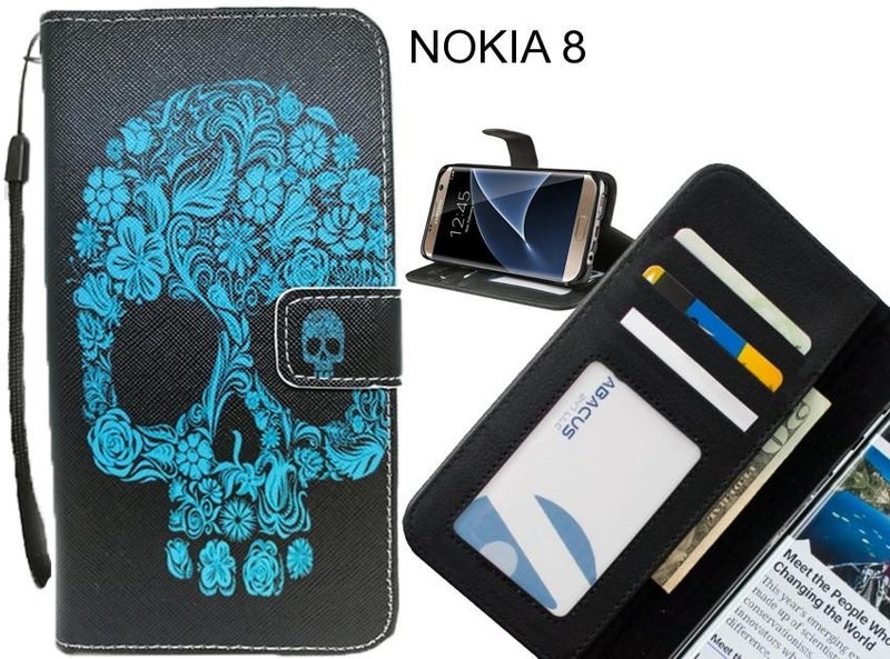 NOKIA 8 case 3 card leather wallet case printed ID Carousel 1