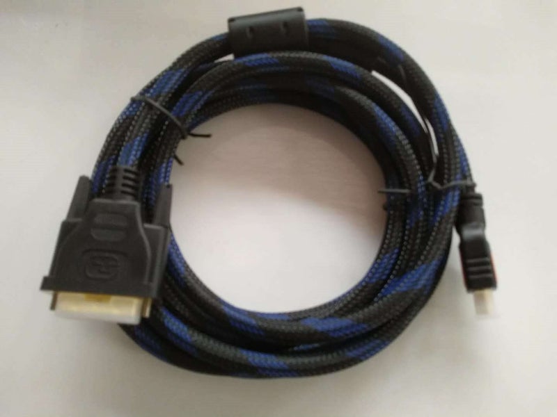 HDMI DVI Cable 3m --- Blue --- 3M HDMI TO DVI CABLE * Gold Plated Carousel 1