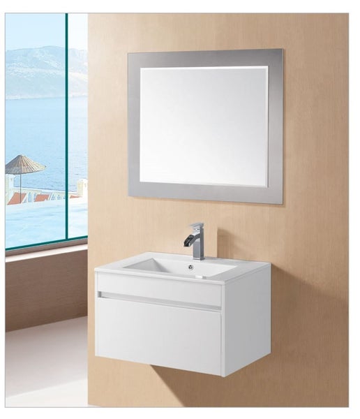 750mm Square Ceramic Basin White Wallhung Vanity Carousel 1