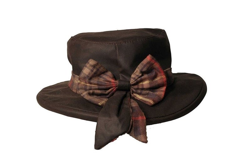 Riding Hat, Ladies, Tartan Details- Brown, XL 60cm Carousel 1