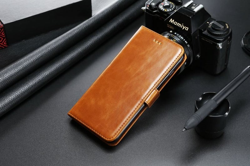 Galaxy J4 2018 case executive leather wallet slim cow hide finish brn Carousel 2