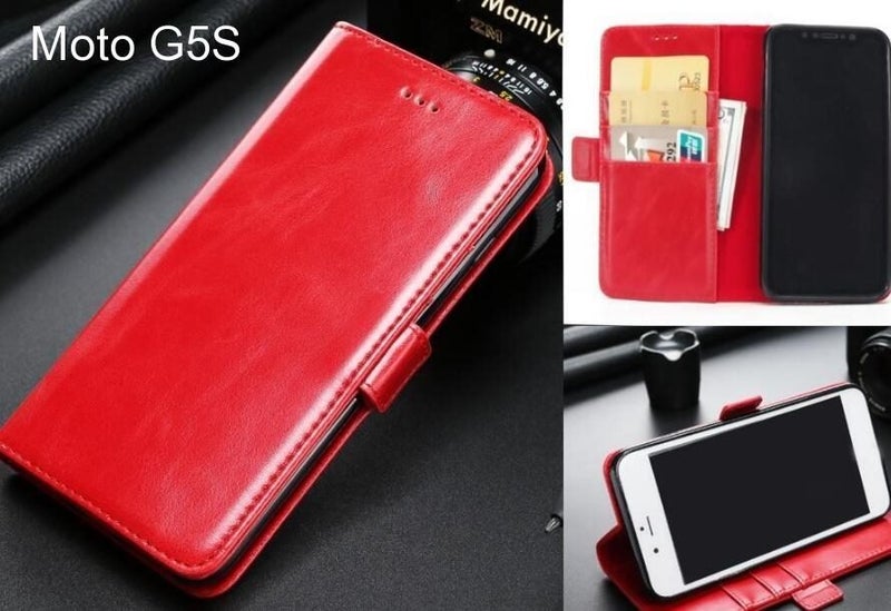 Moto G5S case executive leather wallet case Carousel 1