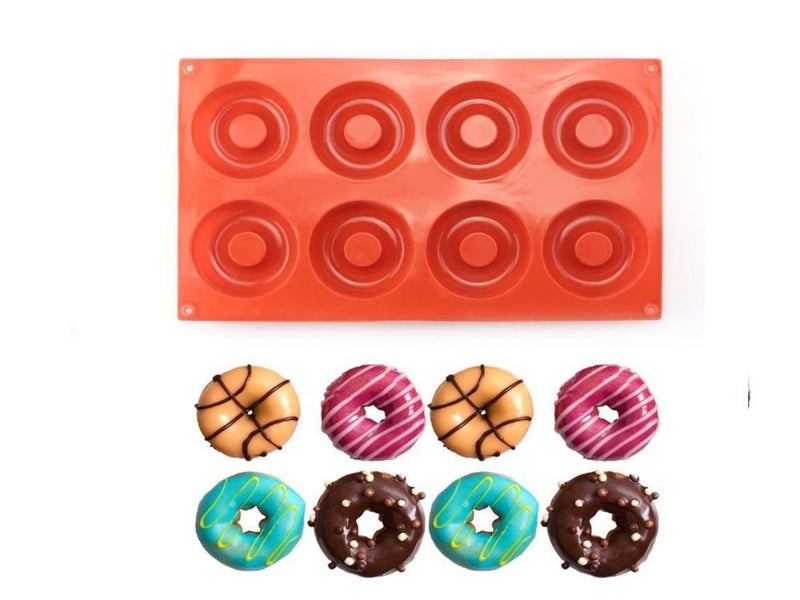 2 X Donut Mould (8 Cavity) Silicone Muffin Cups, Cake Baking Ring, Biscuit Mold63617602670977112