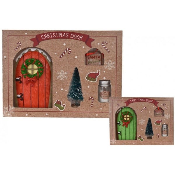 Festive Elf Christmas Xmas Door Decoration Home Decor Set Red