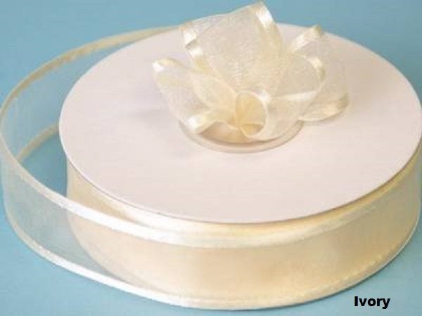 Satin Edged Organza Ribbon 2.2cm wide x 22metres - 25 colours Carousel 1