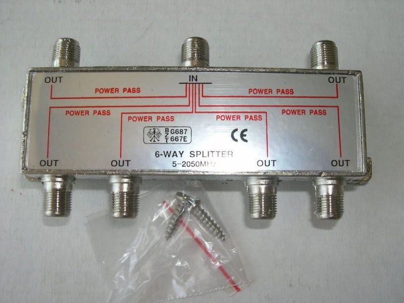 Splitter DIY Satellite Freeview 6way All Power Pass F STV1786P 1x pc Carousel 1