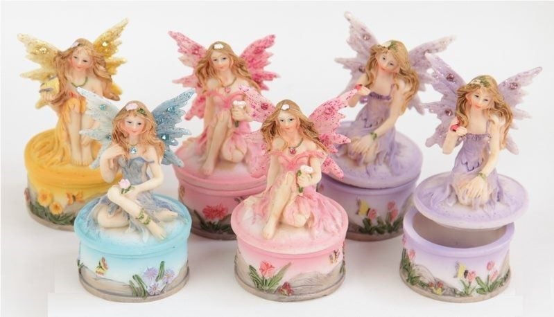 Fairy Trinket Box - Pink, Purple, Blue & Yellow Carousel 1
