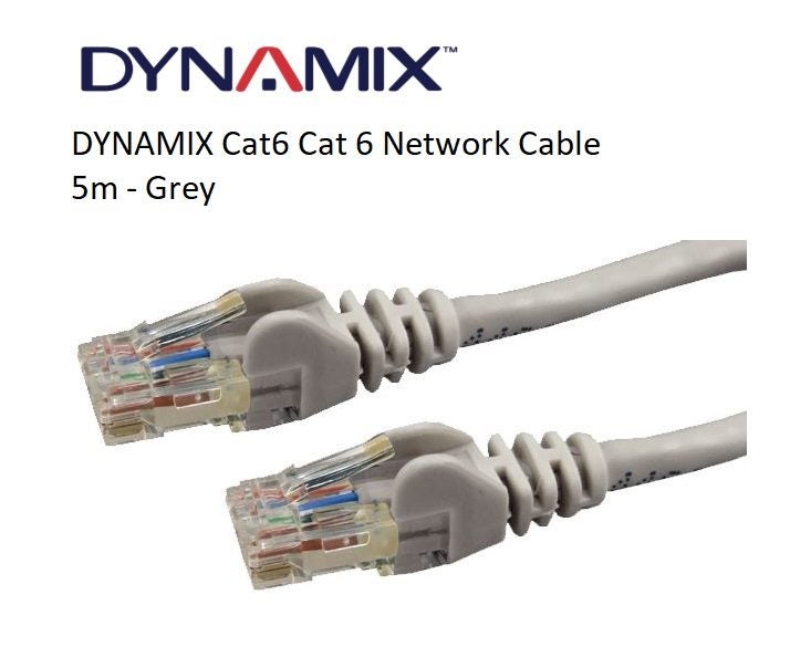 DYNAMIX Cat6 Cat 6 Network Cable 5m - Grey Carousel 1