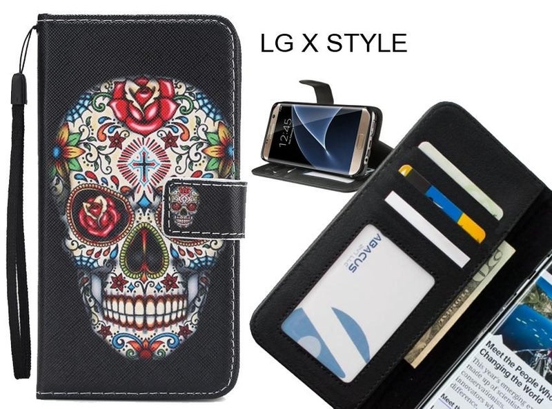 LG X STYLE case 3 card leather wallet case printed ID Carousel 1