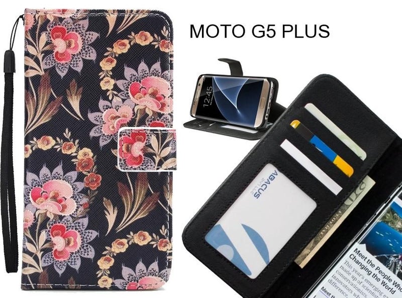 MOTO G5 PLUS case 3 card leather wallet case printed ID Carousel 1