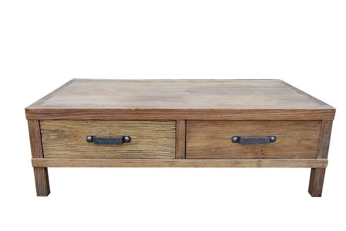 Urbano Interiors Recycled Elm Coffee Table 2 Drawer Trade Me To Enlarge Photo