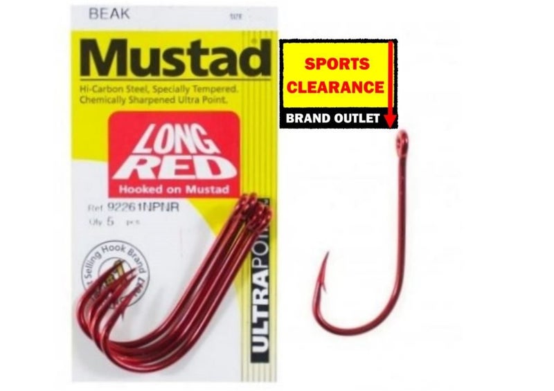 Mustad Long Red Beak Hooks size 1 8 piece pack. WHY PAY $5.99. Carousel 1