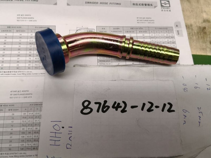 Hydraulic SAE Flange fitting 45 degree 6000PSI - 1 pc Carousel 1