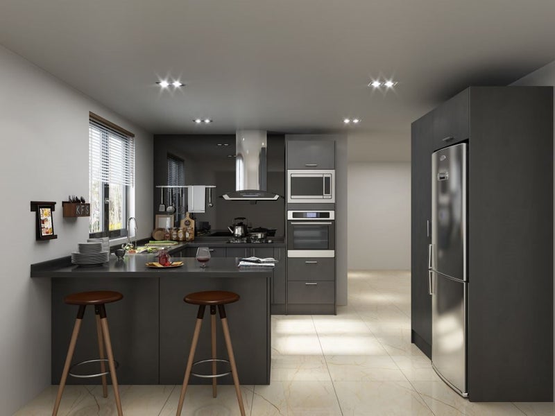 BULLET GREY COMPLETE KITCHEN PACKAGE!!! (L shape with Island bar) NO BENCH-TOP Carousel 2
