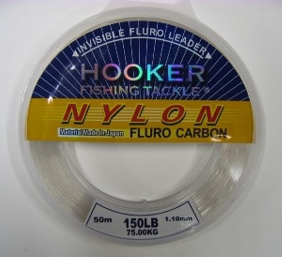 150lb Hooker Fluorocarbon Leader - 50m - (Plastic Spool Damage) Carousel 1