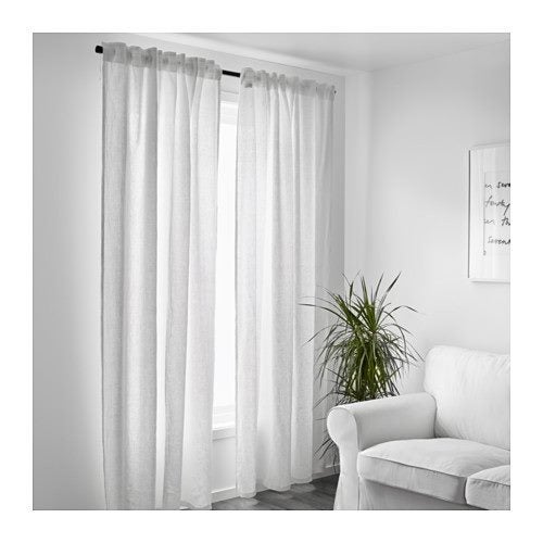 Ikea Linen Curtains 1 Pair 145x250cm White Trade Me