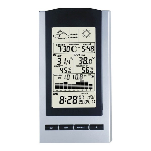 Tesa Wireless Moon Phase + Time and Temperature Weather Station Carousel 2