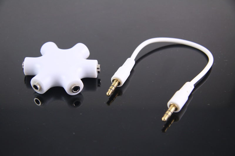 $1 RESERVE 5-Way Headphone Jack Splitter _ 6 Ports 3.5mm Audio Splitter Adapter Carousel 1
